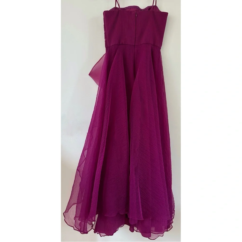 Theia Teresa Draped Tulle Gown - Sangria - Size 6 - Picture 7 of 9